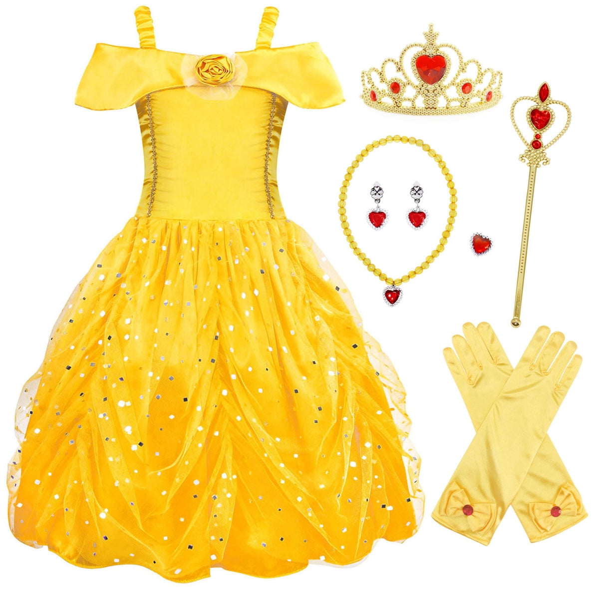 Halloween Costume Jurebecia Princess Dress for Girls Costume Kids Off Shoulder