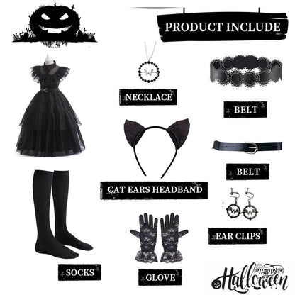 Halloween Costume Lstmmwd Black Dress Up Costume for Girls Birthday Party