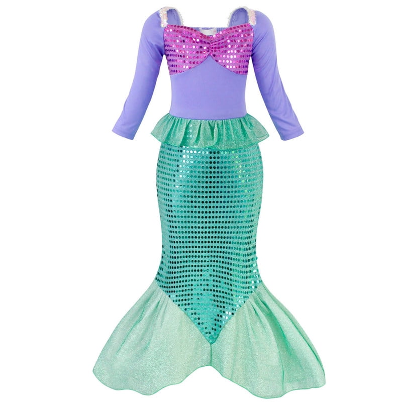 Halloween Costume Jurebecia Little Girl Mermaid Princess Costume Sequins Dress