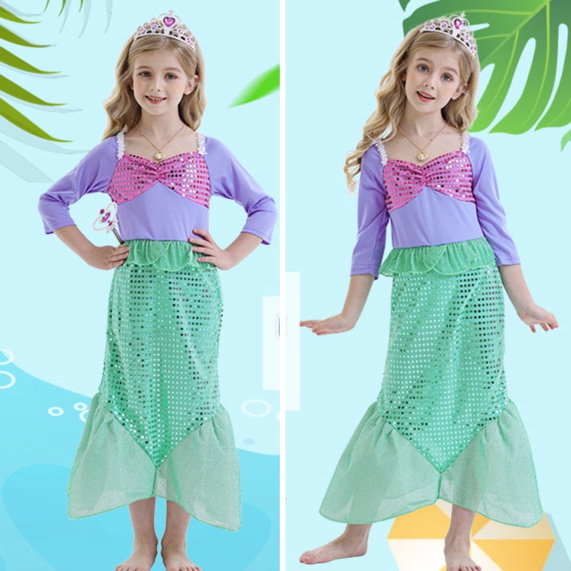 Halloween Costume Jurebecia Little Girl Mermaid Princess Costume Sequins Dress