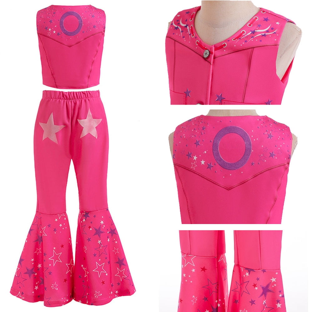 Halloween Costume SUEE Pink Cowgirl Outfit for Girls 70s 80s Hippie Disco