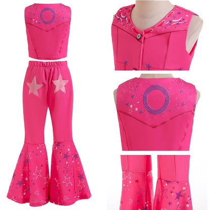 Halloween Costume SUEE Pink Cowgirl Outfit for Girls 70s 80s Hippie Disco