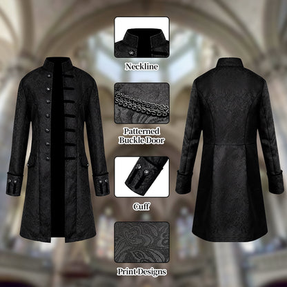 Halloween Costume WASFDN Medieval Halloween Costumes Male Coat Victorian Court