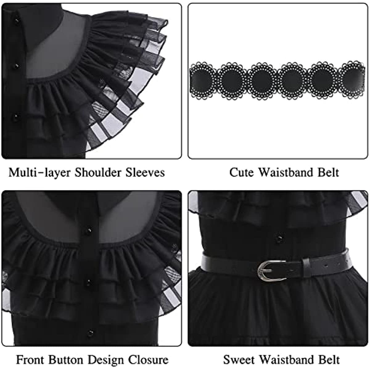 Halloween Costume Lstmmwd Black Dress Up Costume for Girls Birthday Party