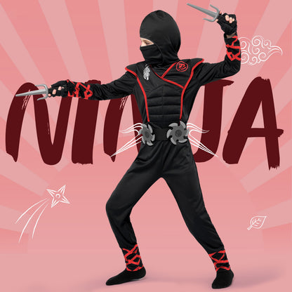 Halloween Costume Kids Ninja Costume for Boys Halloween Fancy Dress Costume for