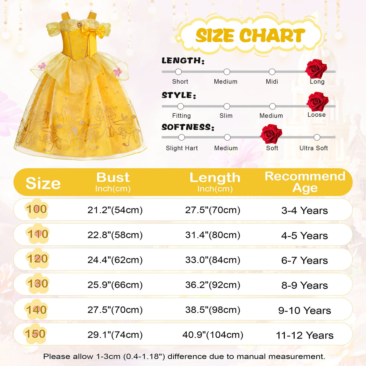 Halloween Costume Jurebecia Princess Dress for Girls Costume Kids Off Shoulder