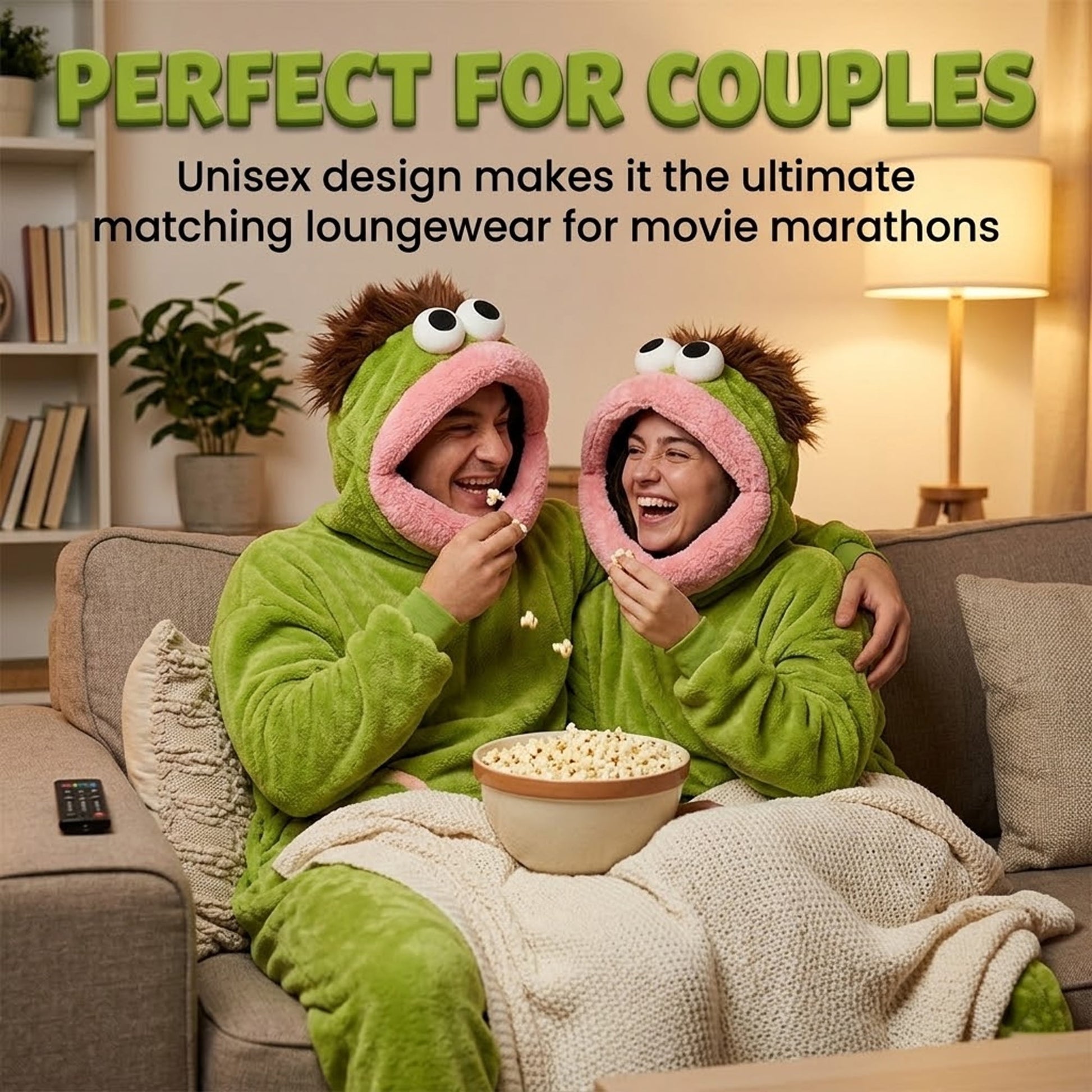 Halloween Costume Funny Big Mouth Monster Adult Onesie with Large Comb Prop,