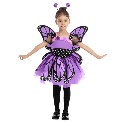 Halloween Costume Butterfly Costume for Girls Toddler Purple Wings and Headband