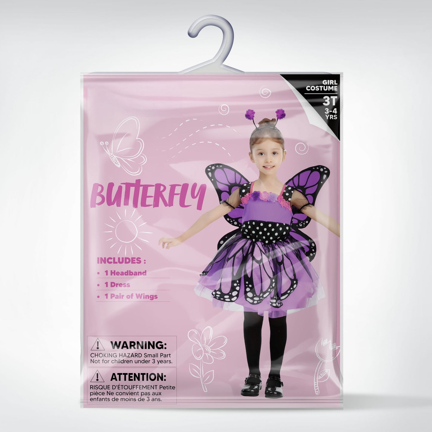 Halloween Costume Butterfly Costume for Girls Toddler Purple Wings and Headband