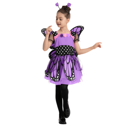Halloween Costume Butterfly Costume for Girls Toddler Purple Wings and Headband
