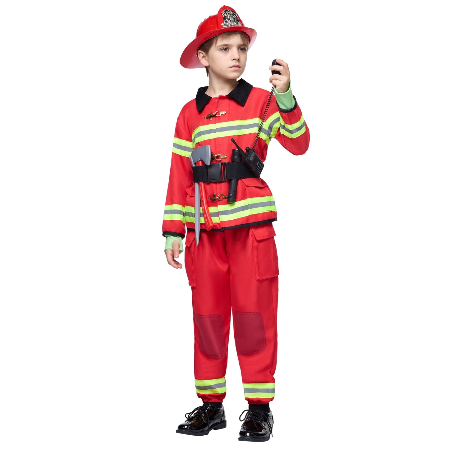 Halloween Costume Halloween Boys Fireman Costume, Firefighter Costume for Kids,