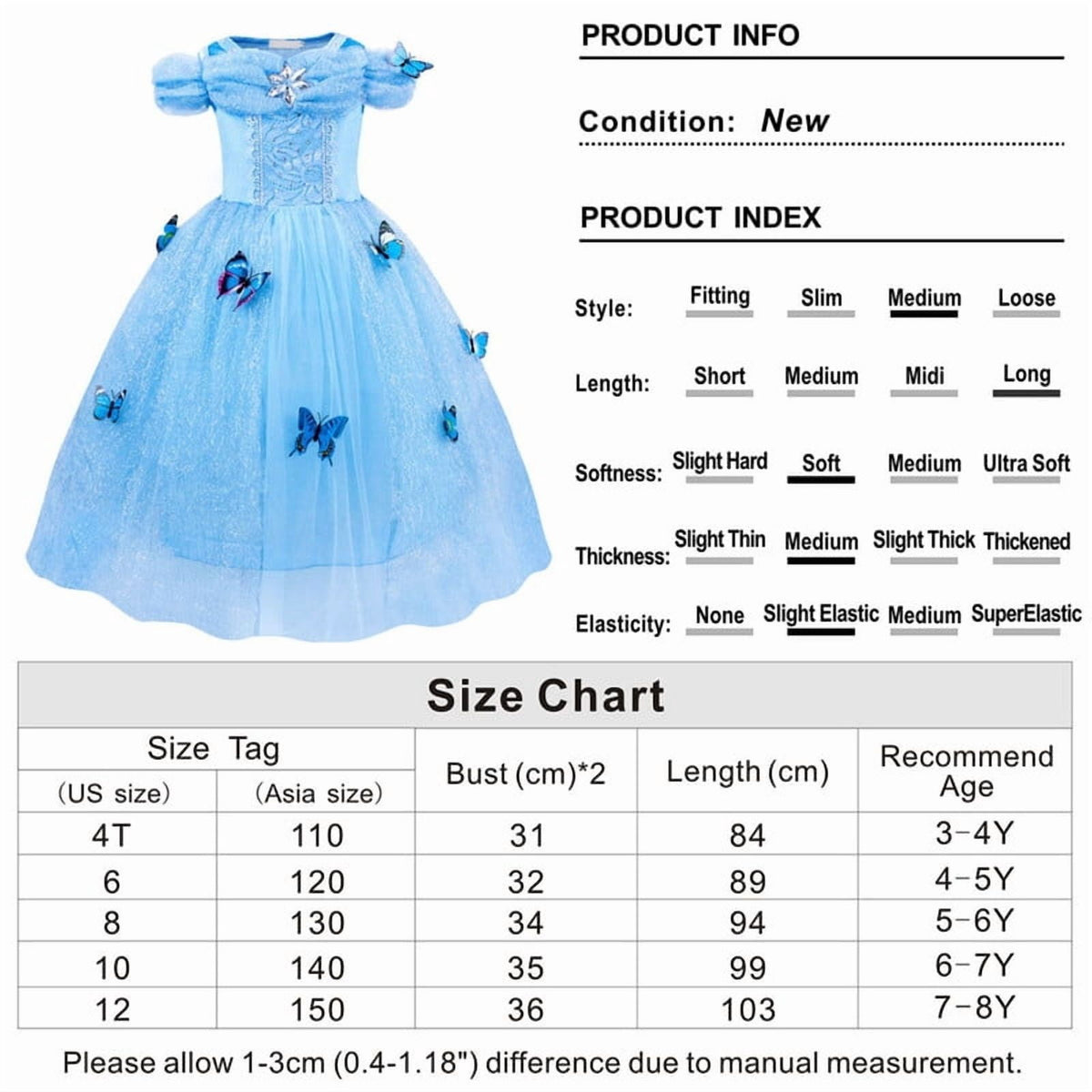 Halloween Costume Jurebecia Princess Costume Girls Dress up Toddler Christmas