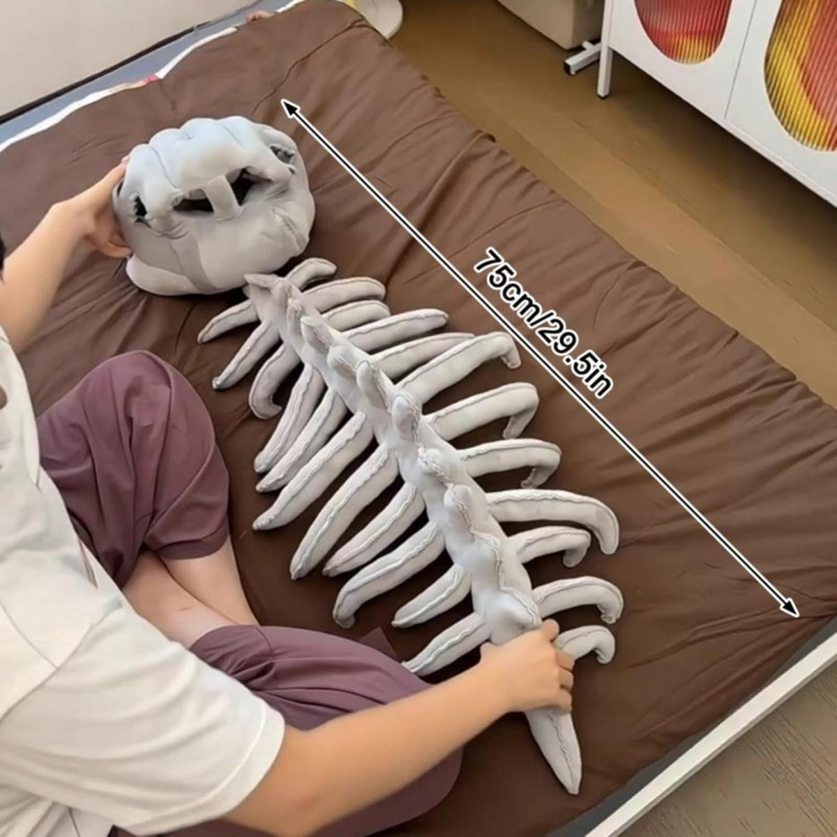 Halloween Costume 3D Plush Dinosaur Skeleton Costume, Realistic Spinosaurus