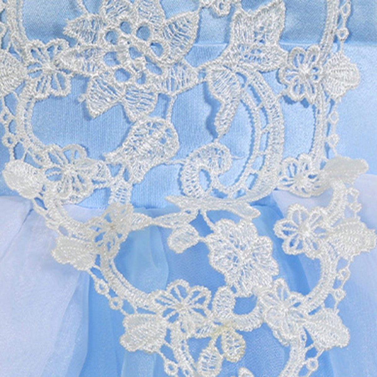 Halloween Costume Blue Princess Dress for Girls Puffy Sleeve Princess Costume