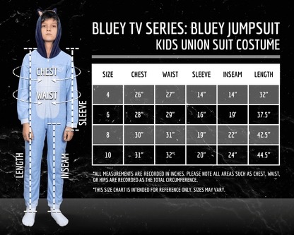Halloween Costume Bluey and Bingo Kids Jumpsuit - (Bluey, 4)
