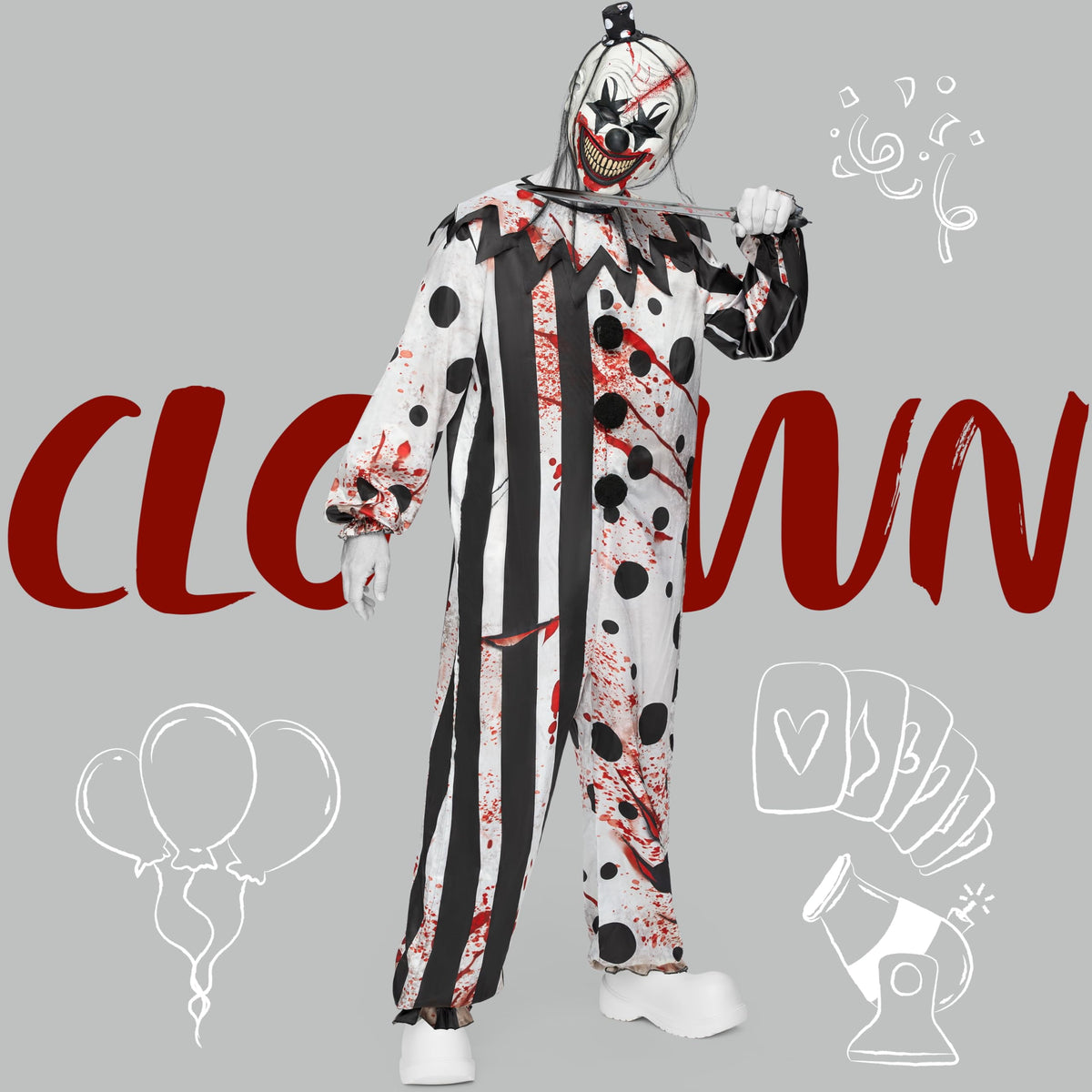 Halloween Costume Scary Clown Costume for Men Adult Halloween Costumes Killer