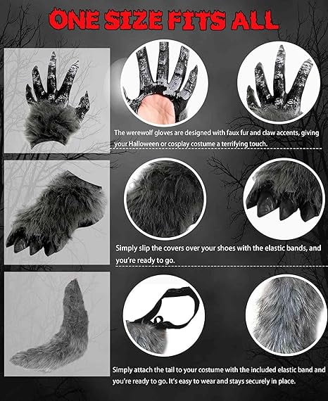 Halloween Costume Boys Wolf Costume Set - Halloween Red Werewolf Outfit with