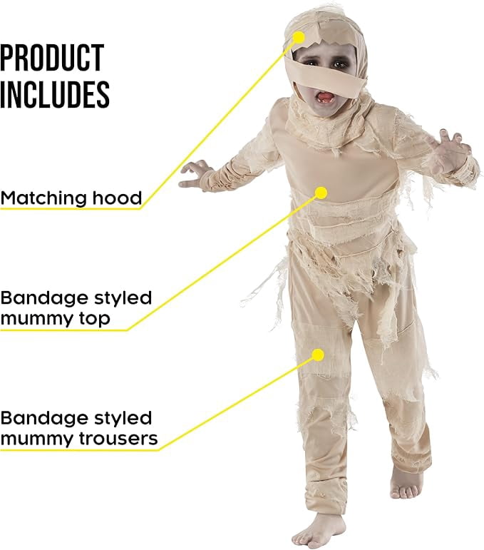 Halloween Costume Kids Egyptian Mummy Costume Boys Girls Halloween Book Week