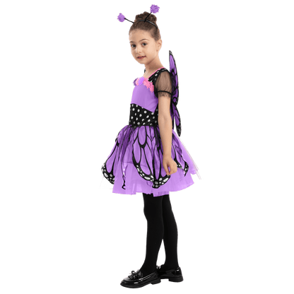 Halloween Costume Butterfly Costume for Girls Toddler Purple Wings and Headband