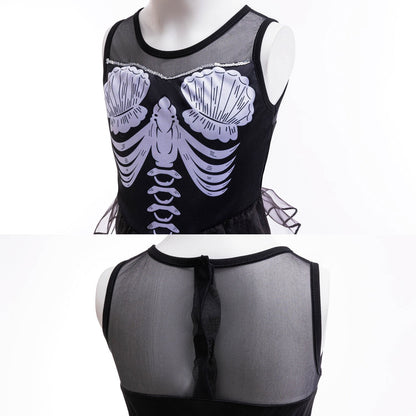 Halloween Costume Girls Mermaid Skeleton Costume w/Accessories Halloween Black