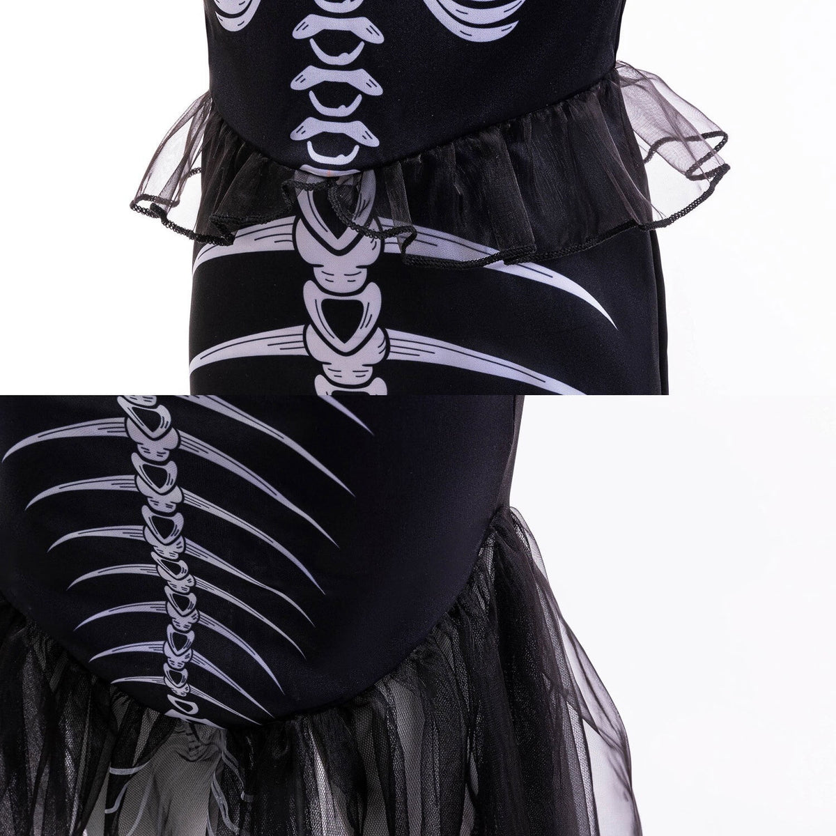 Halloween Costume Girls Mermaid Skeleton Costume w/Accessories Halloween Black