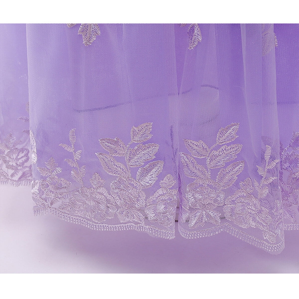 Halloween Costume Princess Dress for Girl Purple Cosplay Puff Sleeve Layerd Dresses