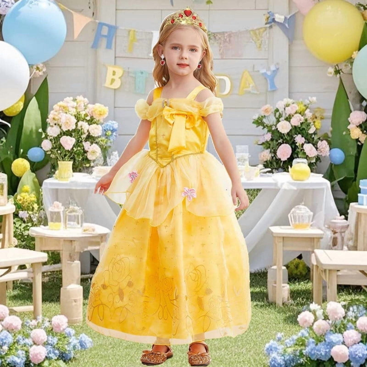 Halloween Costume Jurebecia Princess Dress for Girls Costume Kids Off Shoulder