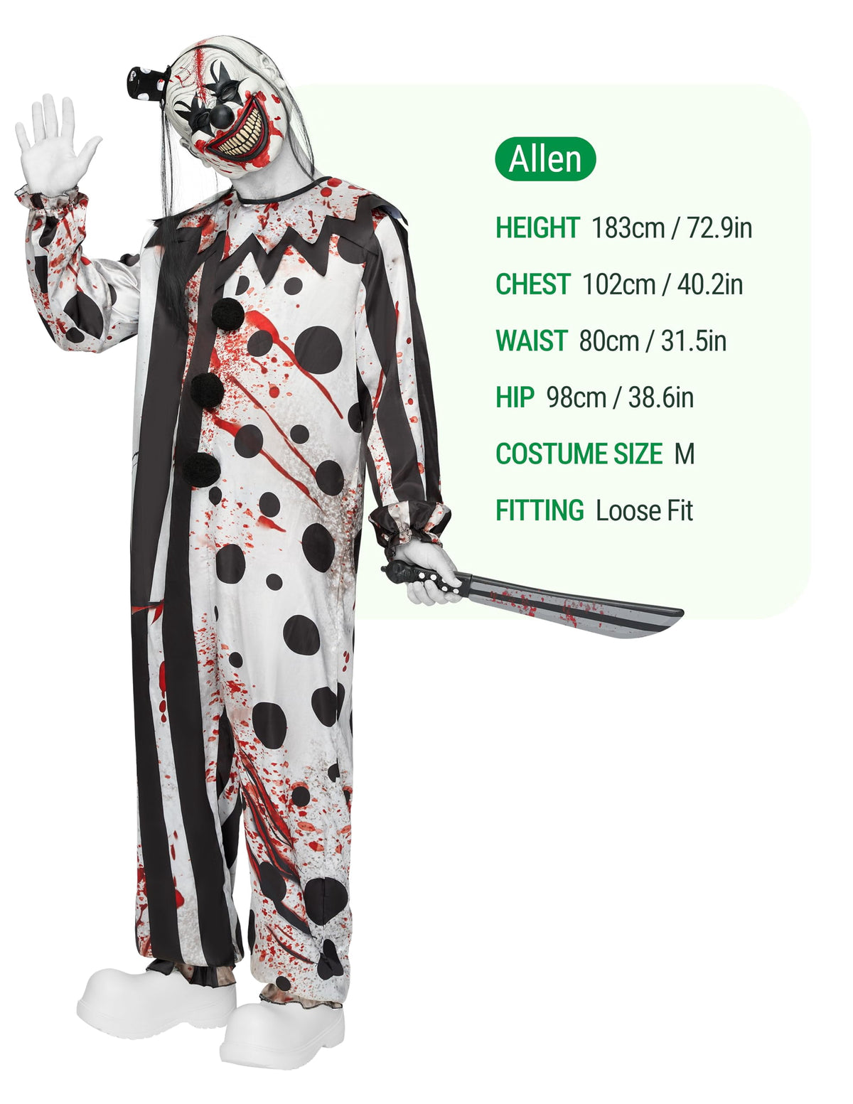 Halloween Costume Scary Clown Costume for Men Adult Halloween Costumes Killer