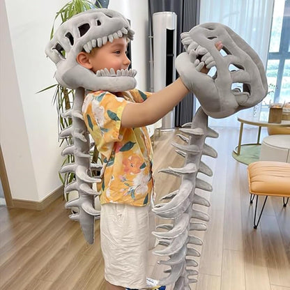 Halloween Costume 3D Plush Dinosaur Skeleton Costume, Realistic Spinosaurus