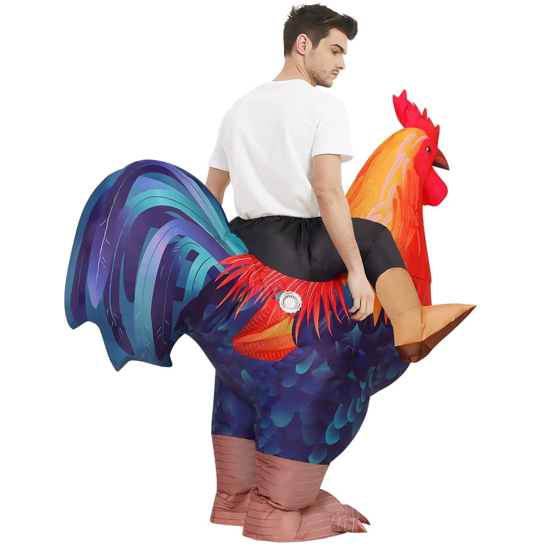 Halloween Costume COMIN 72 inch Inflatable Chicken Costume Rooster Adult Suit