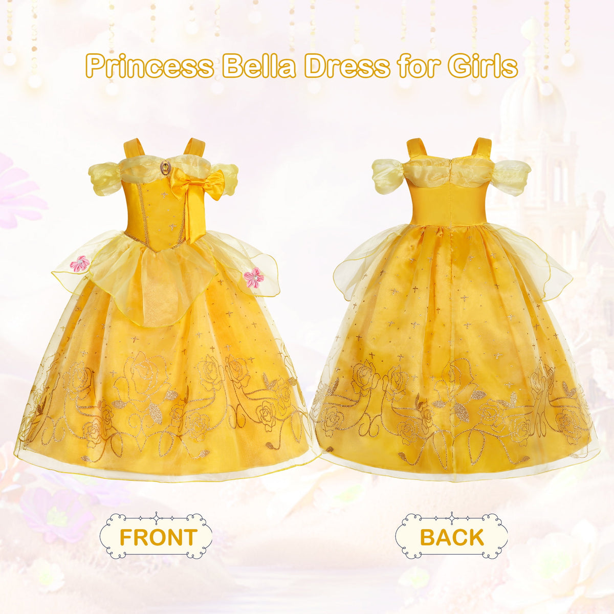 Halloween Costume Jurebecia Princess Dress for Girls Costume Kids Off Shoulder