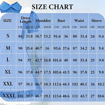 Halloween Costume Women Halloween Blue White Princess Costume Dress With Bow