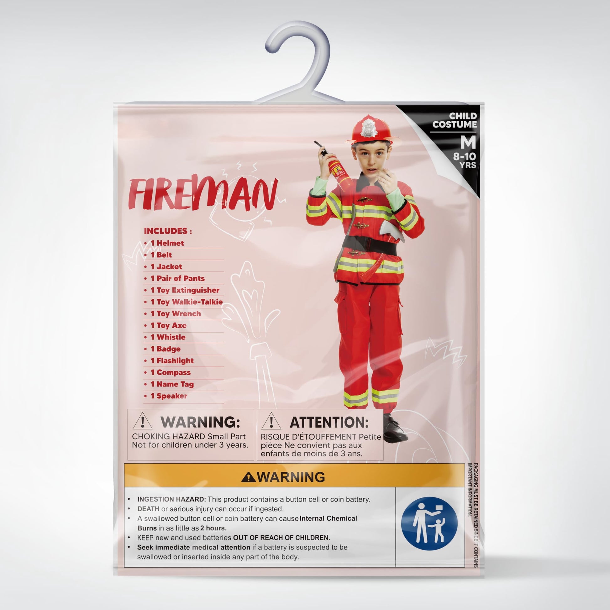 Halloween Costume Halloween Boys Fireman Costume, Firefighter Costume for Kids,