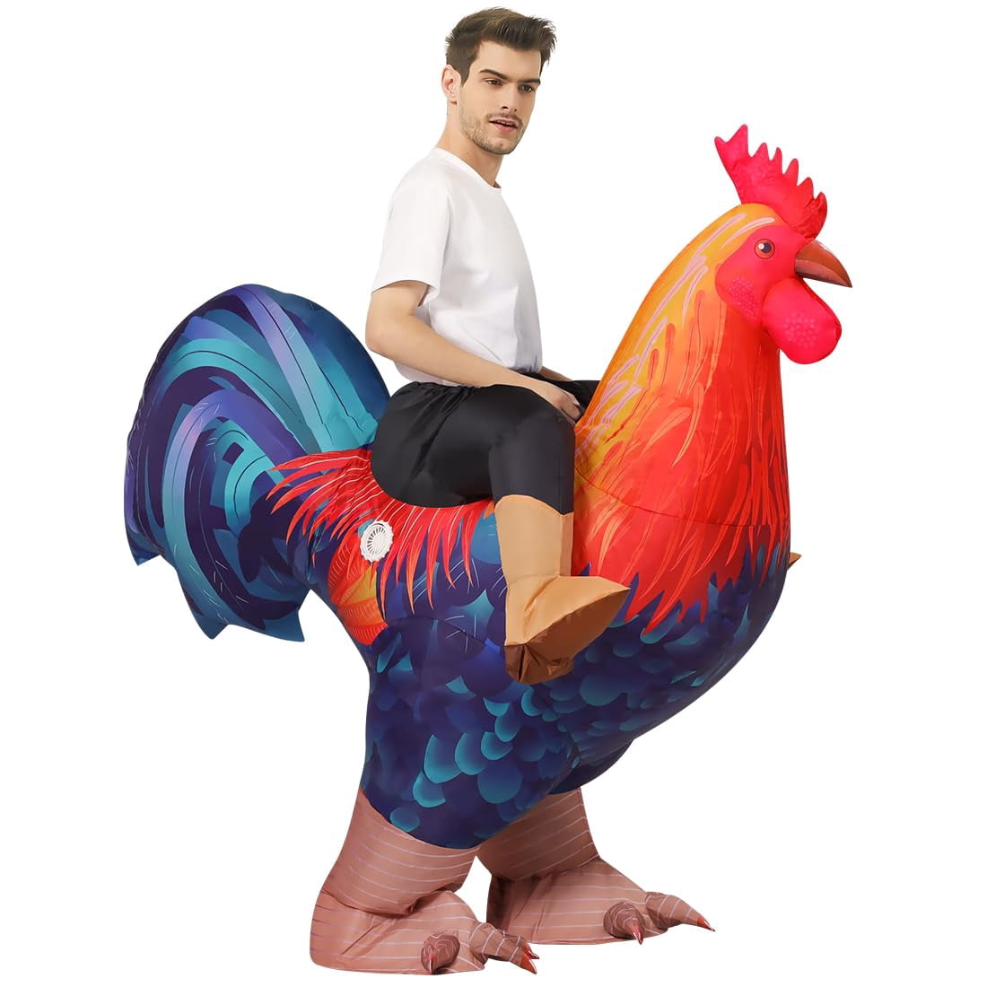 Halloween Costume COMIN 72 inch Inflatable Chicken Costume Rooster Adult Suit