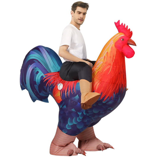 Halloween Costume COMIN 72 inch Inflatable Chicken Costume Rooster Adult Suit