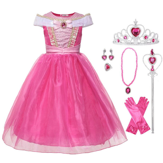 Halloween Costume Pink Princess Dress Party Toddler Girls Deluxe Beauty Cosplay