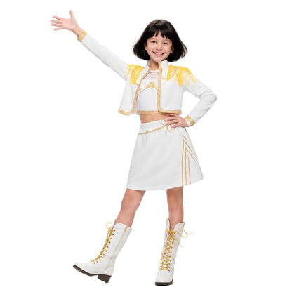 Halloween Costume Pop Star Stage Outfit Pop Idol White Long Sleeve Fringe