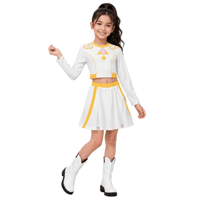 Halloween Costume Pop Star Stage Outfit Pop Idol White Long Sleeve Fringe