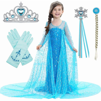 Halloween Costume Jurebecia Snow Queen Princess Dress up Costume for Girl