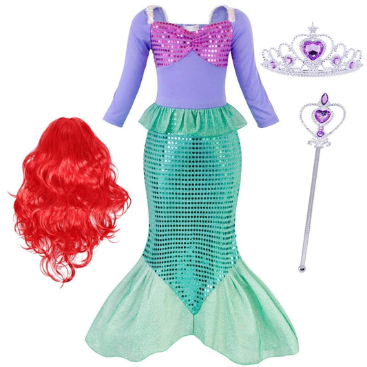Halloween Costume Jurebecia Little Girl Mermaid Princess Costume Sequins Dress