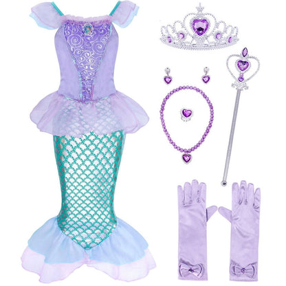 Halloween Costume Jurebecia Little Girl Mermaid Princess Costume Sequins Dress