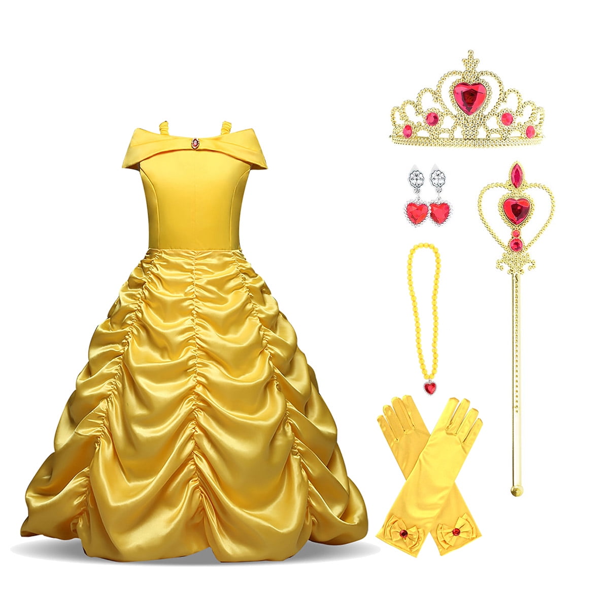 Halloween Costume KAWELL Princess Off Shoulder Layered Costume Dress for Little