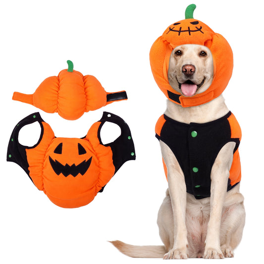 Halloween Costume Dog, Pumpkin Pet Costume, Soft and Cute Halloween Clothes for