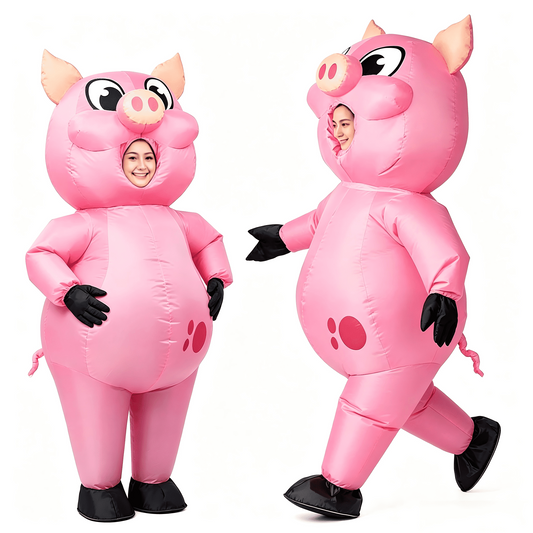 Halloween Costume Adult Inflatable Pig Costume Air Blow Up Pink Piggy