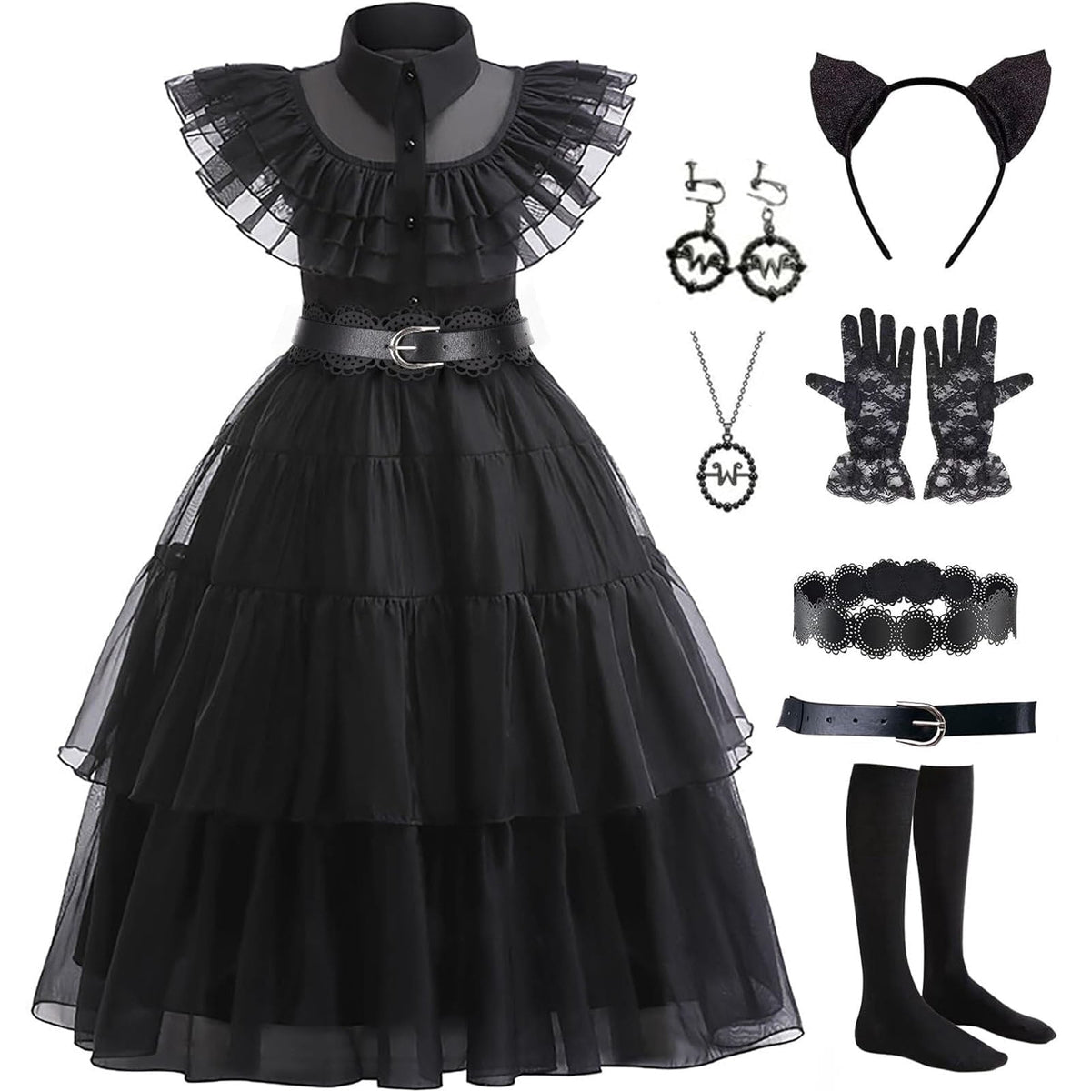 Halloween Costume Lstmmwd Black Dress Up Costume for Girls Birthday Party
