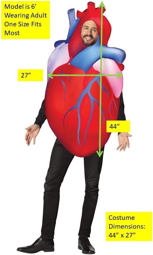Halloween Costume Heart, Unisex Adult, Red, One Size