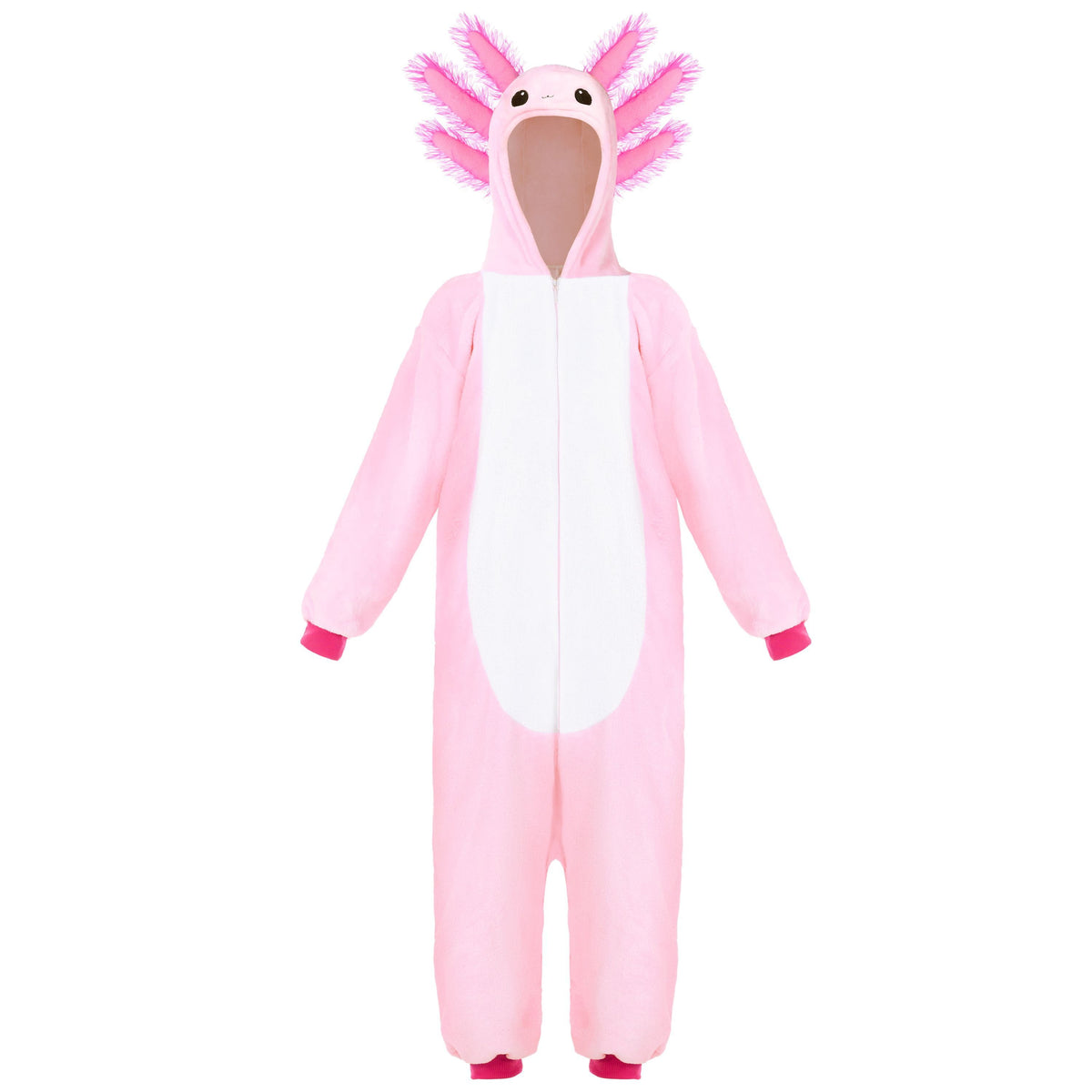 Halloween Costume Halloween Axolotl Costume for Kids, Zip-Up Hooded Jumpsuit