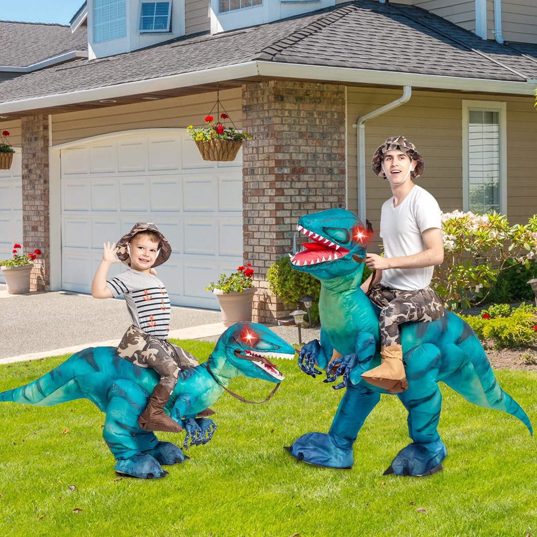 Halloween Costume GOOSH 36 inch Inflatable Dinosaur Costume for Kids, Funny