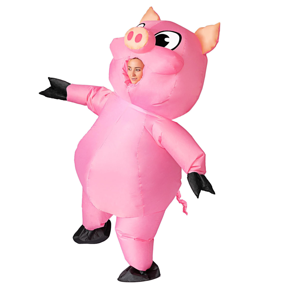 Halloween Costume Adult Inflatable Pig Costume Air Blow Up Pink Piggy