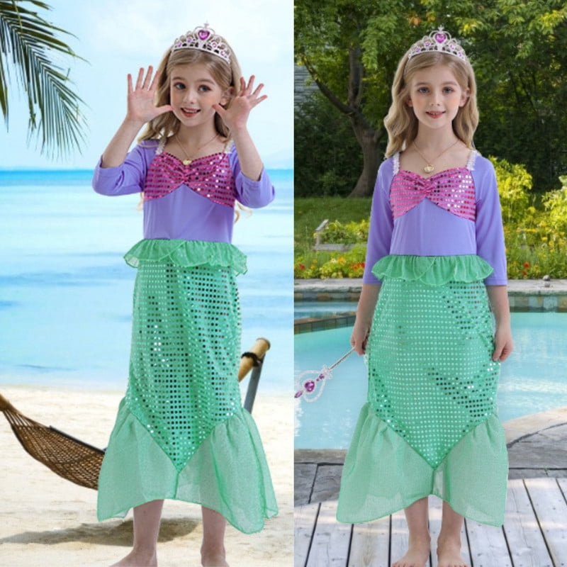 Halloween Costume Jurebecia Little Girl Mermaid Princess Costume Sequins Dress